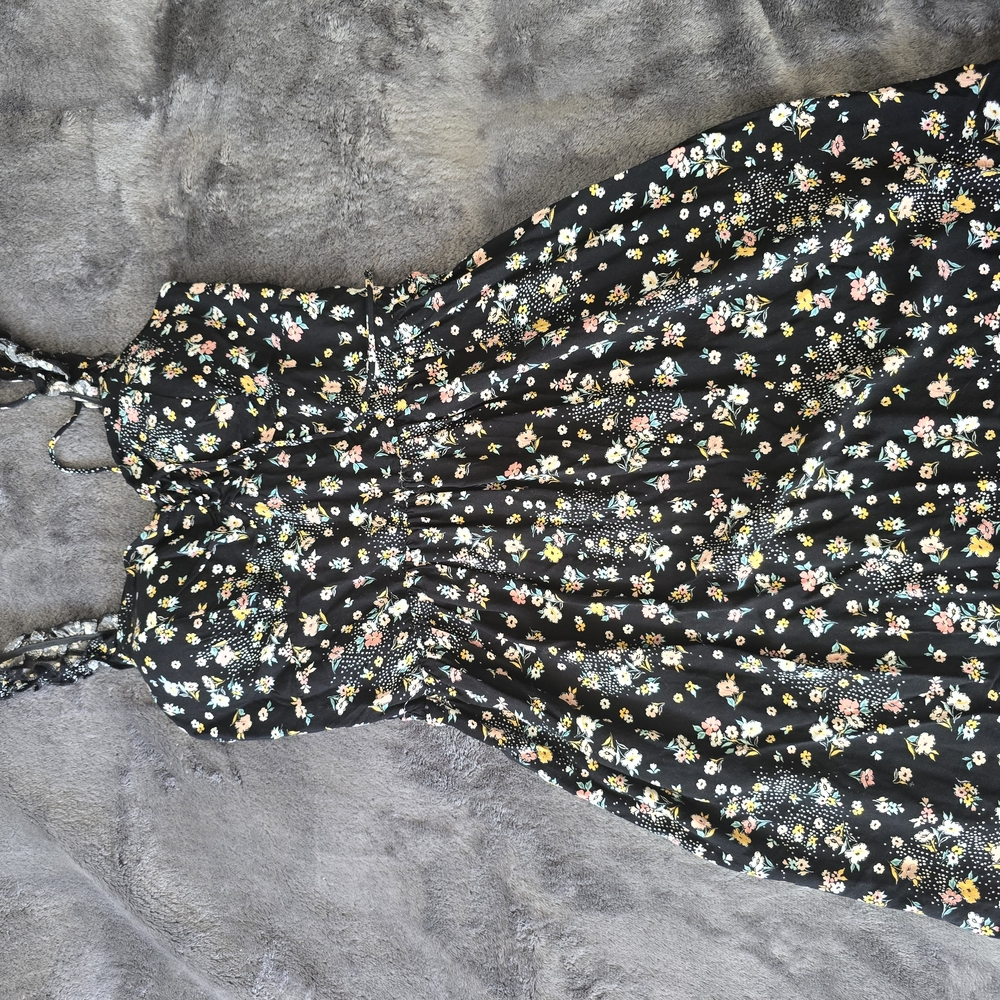Floral Black Dress